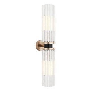 Magda IV Wall Lamp in Brass with Aluminum and Fluted Glass by Studio Marine Breynaert For Sale