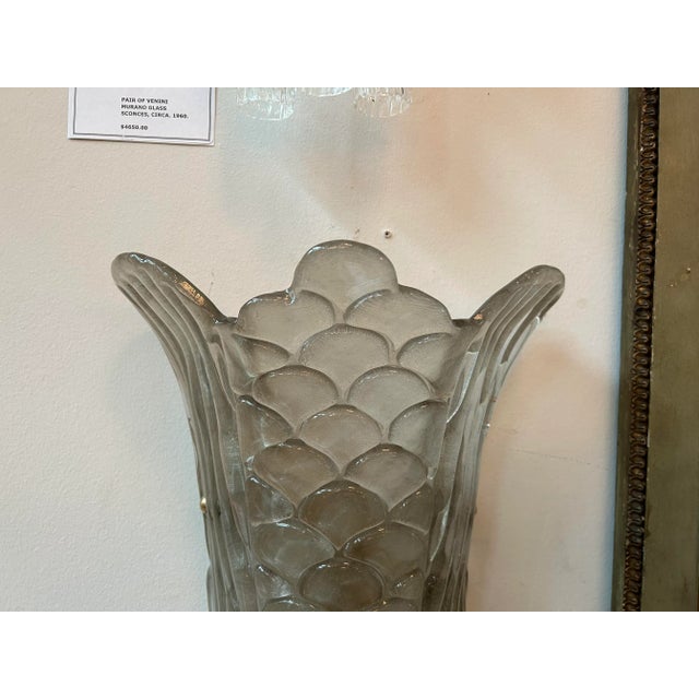 Large Pair of Art Deco Style Murano Glass Sconces For Sale - Image 12 of 12