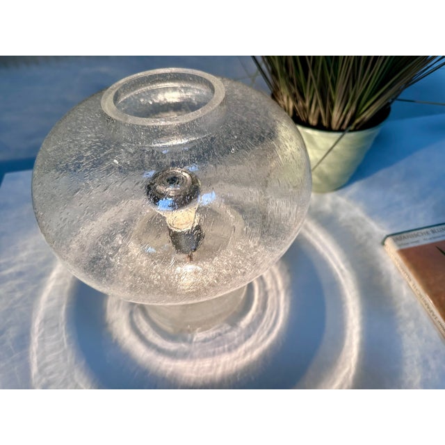 1960s Clear Frosted Glass Table Lamp from Glashütte Süssmuth Leuchten, Germany, 1960s For Sale - Image 5 of 18