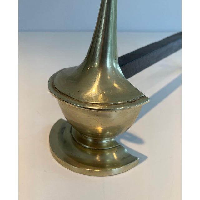 1960s Neoclassical Style Bronze Andirons - a Pair For Sale - Image 10 of 12