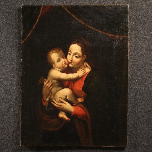 Italian Artist, Madonna and Child, 1770, Oil on Canvas For Sale - Image 13 of 13