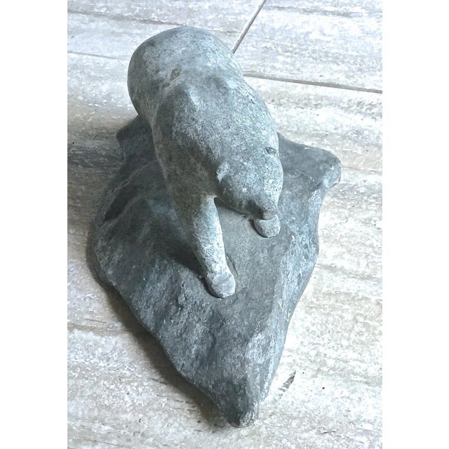 Vintage Carved Stone Bear Sculpture For Sale In Atlanta - Image 6 of 9