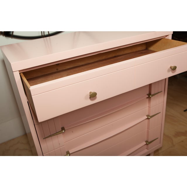 Mid Century Modern Pink Lacquered Chest of Drawers Chairish