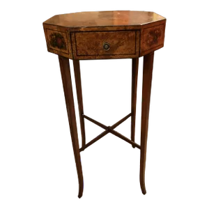 Octagonal Paint Decorated End Table