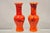 Vintage Red Lava Drip Glazed Mid Century Modern Ceramic Pottery Vessel Vase Pair For Sale - Image 11 of 11