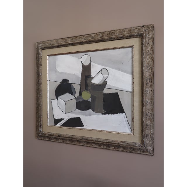 1960s 1966 Mid-Century Modern "The Green Ball" Vintage Still Life Oil Painting by Swedish Artist Gunnar Hållander (1915-1980), Framed For Sale - Image 5 of 13