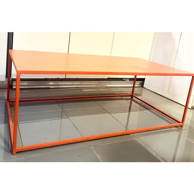 Popsicle Orange Custom Made Modern Stainless Steel Indoor-Outdoor Coffee Table