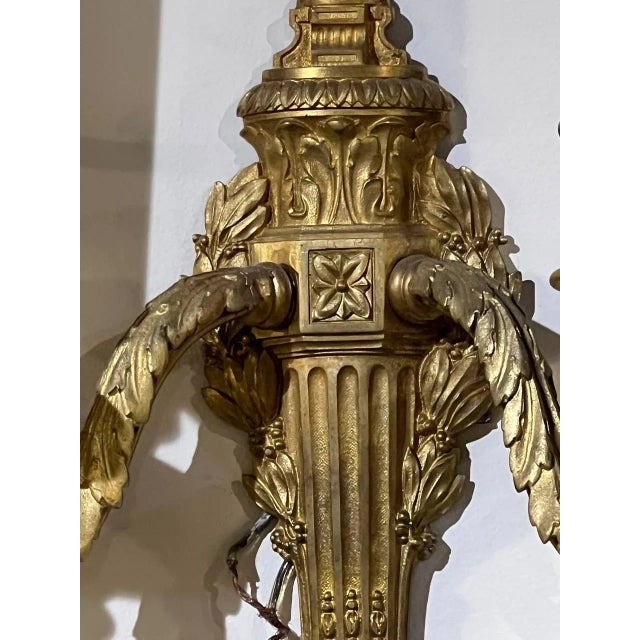 1920s 1920's Caldwell Gilt Bronze Empire Style Sconces - a Pair For Sale - Image 5 of 5