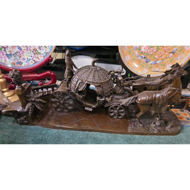 1980s Large Signed Jim Davidson Bronze Cinderella Carriage Sculpture – 42” Wide” For Sale - Image 11 of 12