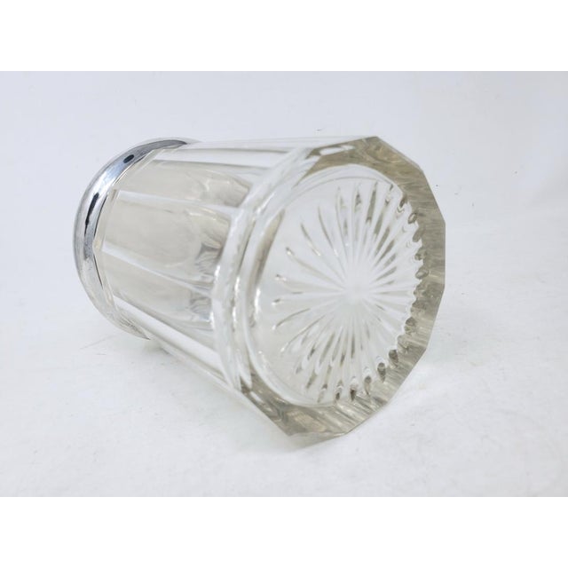 Transparent Antique Crystal Biscuit Jar With Sterling Silver Lid Decoration Day 1915 Lawrence Park For Sale - Image 8 of 11