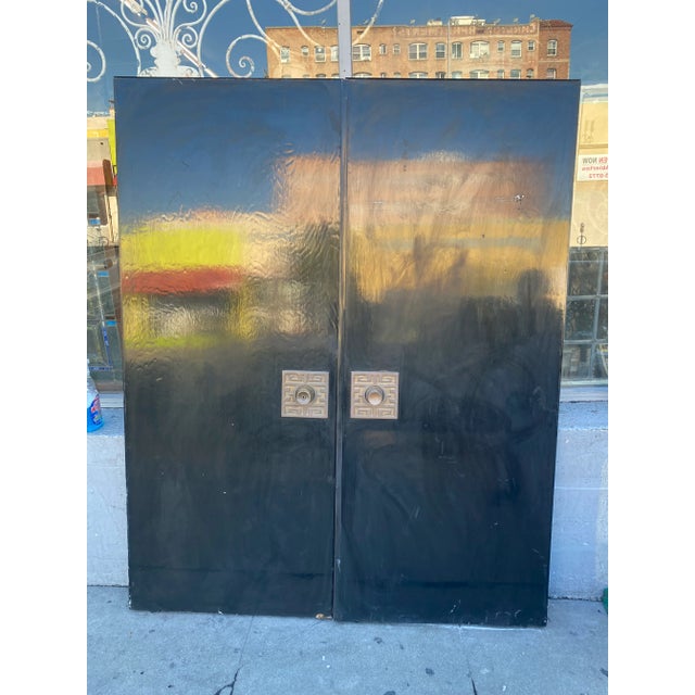 Mid Century Double Entry Doors With Hardware - Set of 2 For Sale - Image 13 of 13