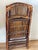 Great vintage pair of bamboo campaign chairs in tortoiseshell burnt finish .