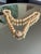 1950s Vintage Peach Champagne Pearl Necklace With Sunburst Jeweled Clasp For Sale - Image 5 of 14