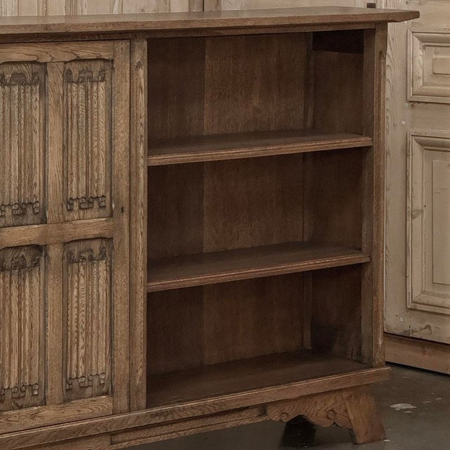 Sienna Vintage Dutch Gothic Revival Oak Barrister's Bookcase For Sale - Image 8 of 18