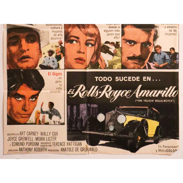 Illustration 1975 Original Spanish Movie Poster, Yellow Rolls Royce For Sale - Image 3 of 8