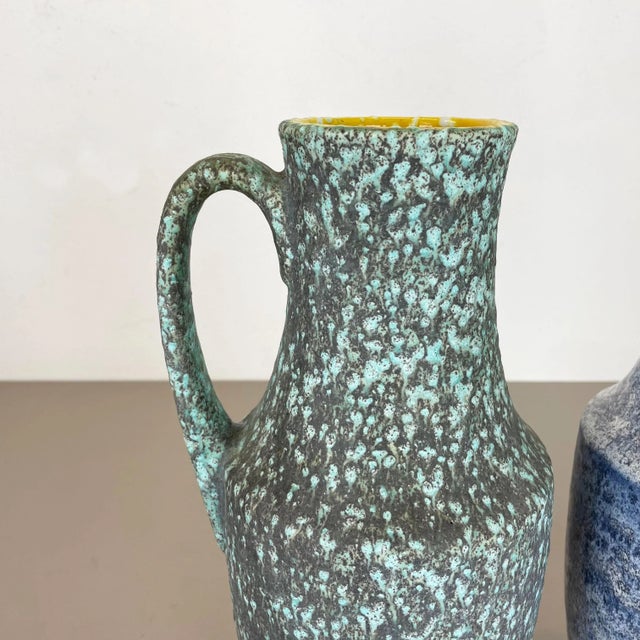 Fat Lava Ceramic Vases by Scheurich, Germany, 1970s, Set of 2 For Sale - Image 6 of 17