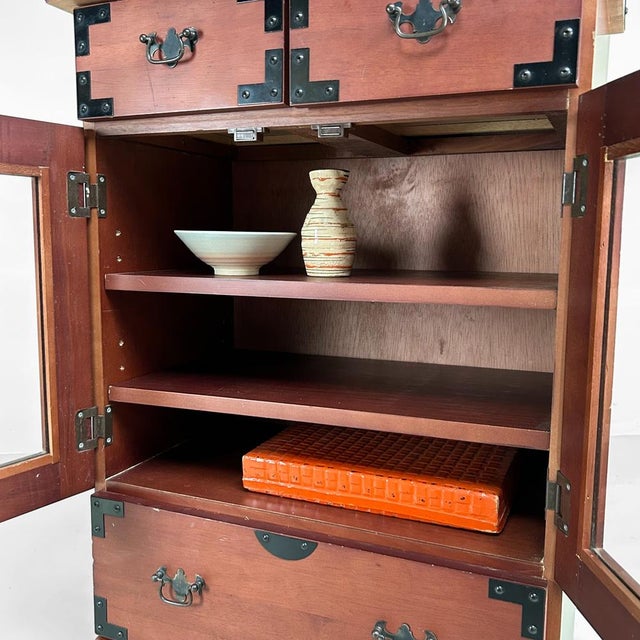 Metal Japanese Tansu Storage Cabinet, 1980s For Sale - Image 7 of 16