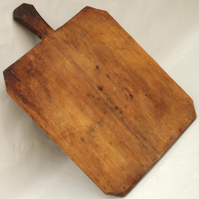 19th Century Large Antique Rustic Primitive Hardwood Bread Board / Chopping Block - Kitchen Cuttign Board For Sale - Image 10 of 11