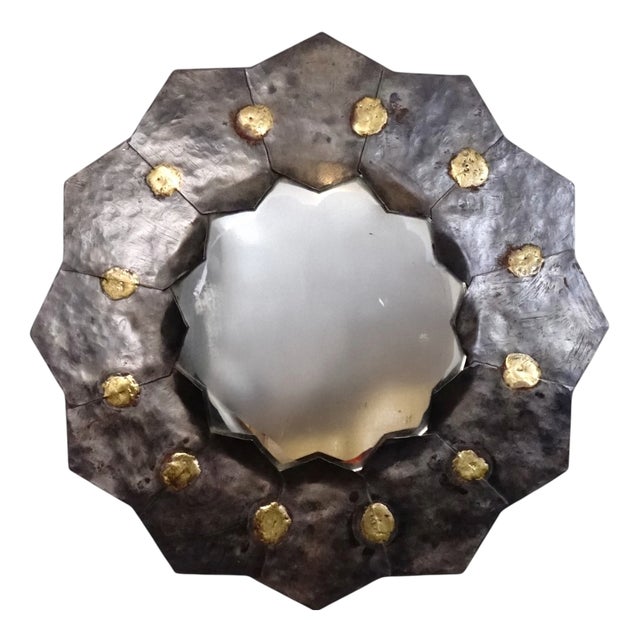 Patinated Metal Witch Mirror, 1950s-1960s For Sale