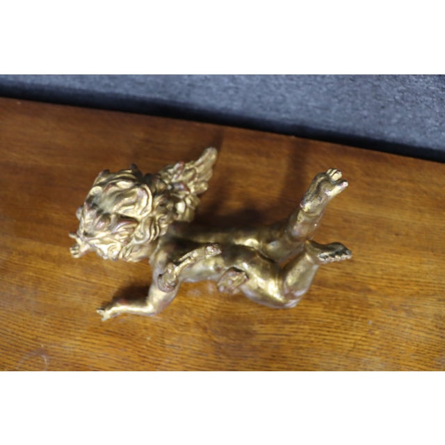 Late 19th Century Italian Giltwood Cherub Sculpture For Sale - Image 5 of 13