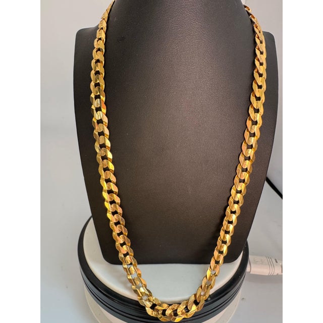 Vintage 14 Karat Yellow Gold 60 Gm Miami Cuban Link Italian Chain Unisex, 22" For Sale - Image 18 of 18