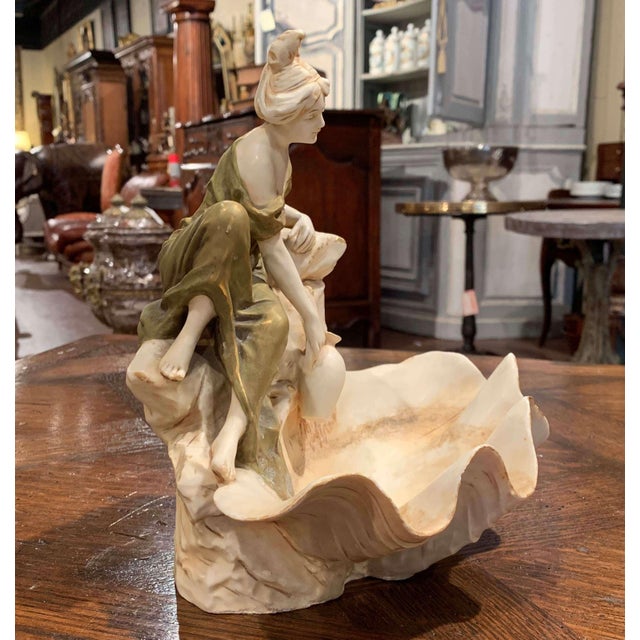 Ceramic Early 20th Century Czech Royal Dux Bohemian Carved Porcelain Woman Sculpture For Sale - Image 7 of 11