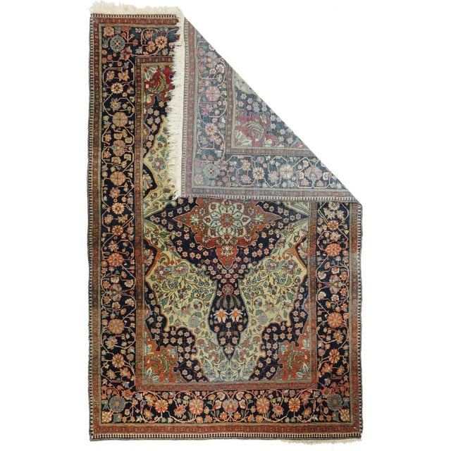 Antique Kashan Rug 4'1'' x 6'8''.