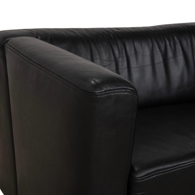 Visavis Two-Seater Sofa in Black Leather from Brühl For Sale - Image 5 of 15