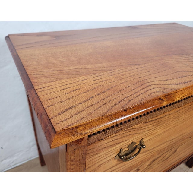 Brown Vintage Country Farmhouse Rustic Chest of Drawers in Oak Carved, 1980 For Sale - Image 8 of 17