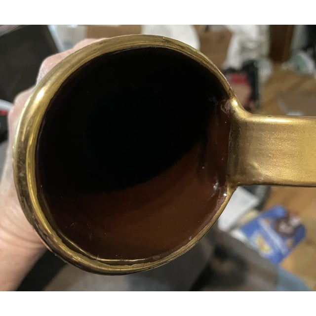 Gold 20th C. MCM Italian Bitossi Seta Pitcher Attr. To Aldo Londi For Sale - Image 8 of 14