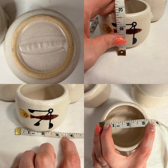 Vintage Mid Century Modern West Bend Speckled Stoneware Bean Pots - Set of 4 For Sale - Image 10 of 10