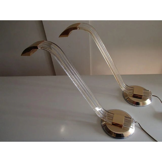 1990s Brass & Chrome Table Lamps, 1990s, Set of 2 For Sale - Image 5 of 18