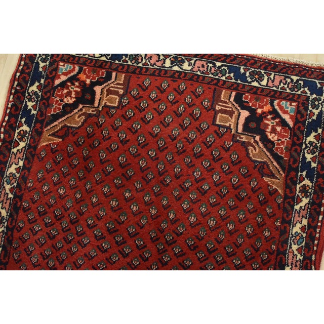 Mir Runner 2’8” X 10′ Red Wool Vintage Tribal Hand-Knotted Oriental Rug For Sale In Philadelphia - Image 6 of 13