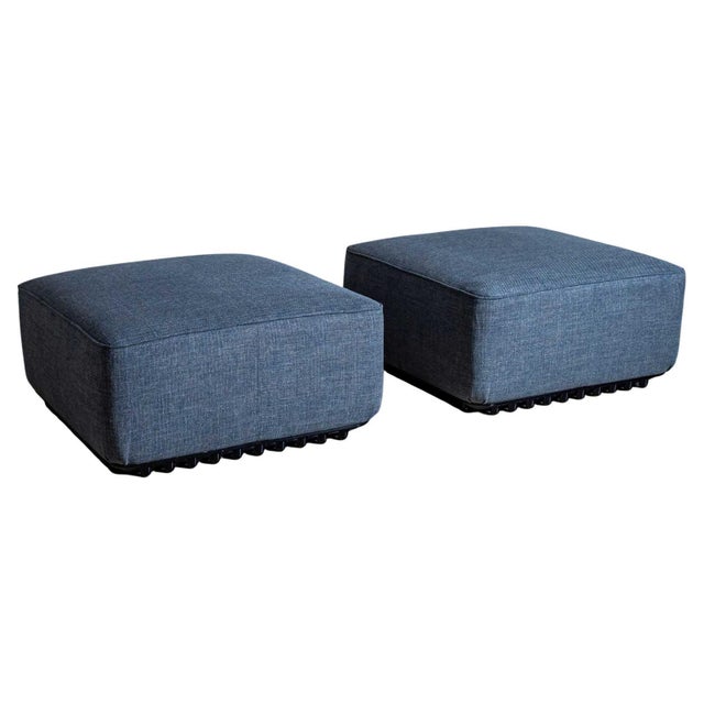 1970s A pair of Trico ottomans from the Trico series by Ammannati & Vitelli for Brunat For Sale - Image 9 of 18