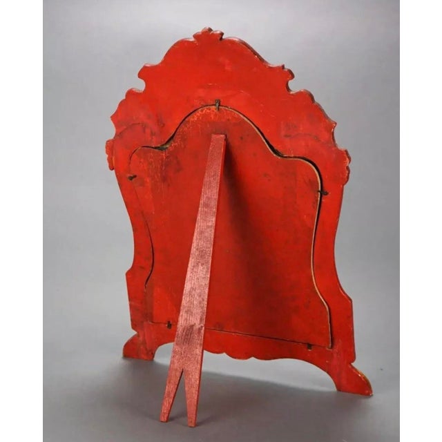 Vintage Italian Style Paint Decorated Table Top Mirror, Mid 20th Century For Sale - Image 9 of 10