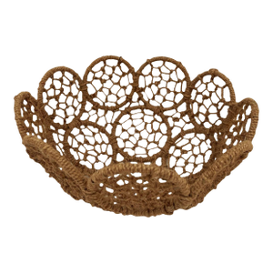 Vintage Coastal Nautical Jute Rope Bowl Basket or Scalloped Pendant Light Shade