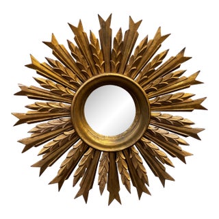 Vintage French Sunburst Mirror For Sale