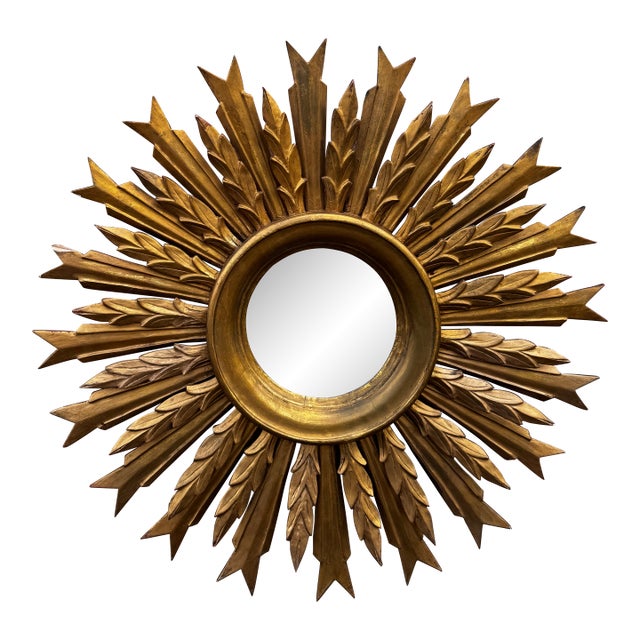 Vintage French Sunburst Mirror For Sale