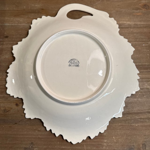 Vintage Leaf Platter Serving Dish Cream Color Perfect Condition For Sale - Image 4 of 8