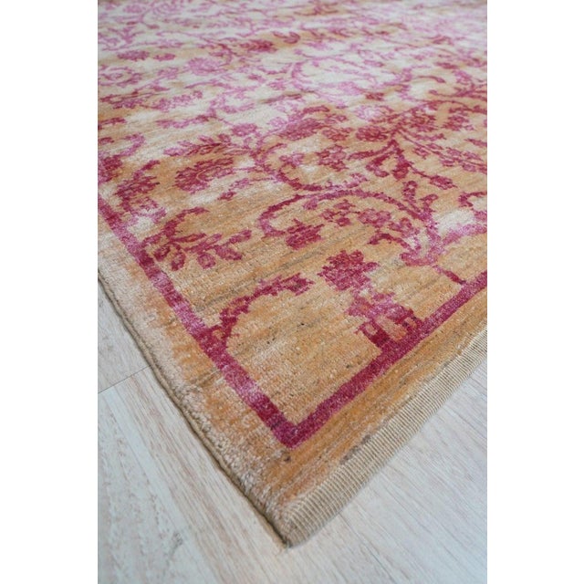 8x10 Red Hand-Knotted Wool Floral Tapestry Classic Traditional Modern Carpet Rug For Sale - Image 4 of 6