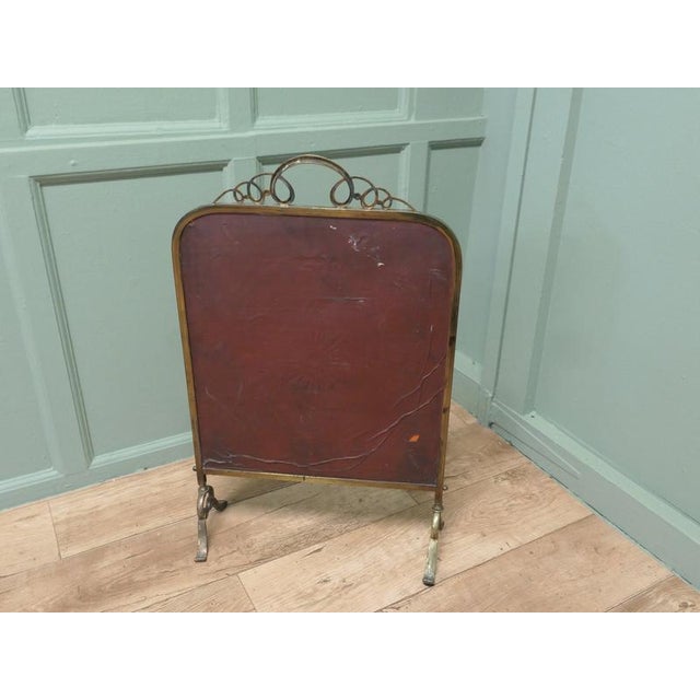 Art Deco Brass and Sunburst Mirror Fire Screen, 1900 For Sale - Image 3 of 7