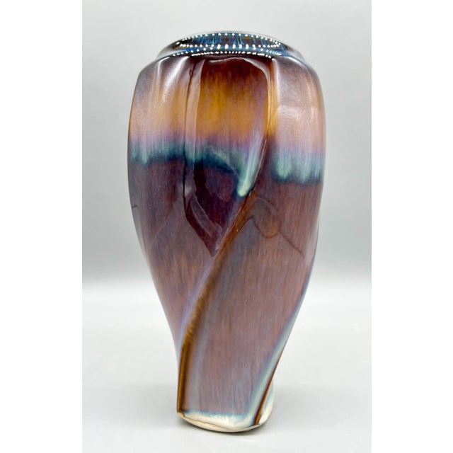 Contemporary Bill Campbell Studio Pottery Vase – Signed – Organic Modern / Art Pottery For Sale - Image 10 of 11