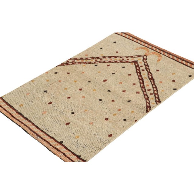 Rug & Kilim Rug & Kilim’s Traditional Geometric Rug in Beige-Brown Tones For Sale - Image 4 of 7