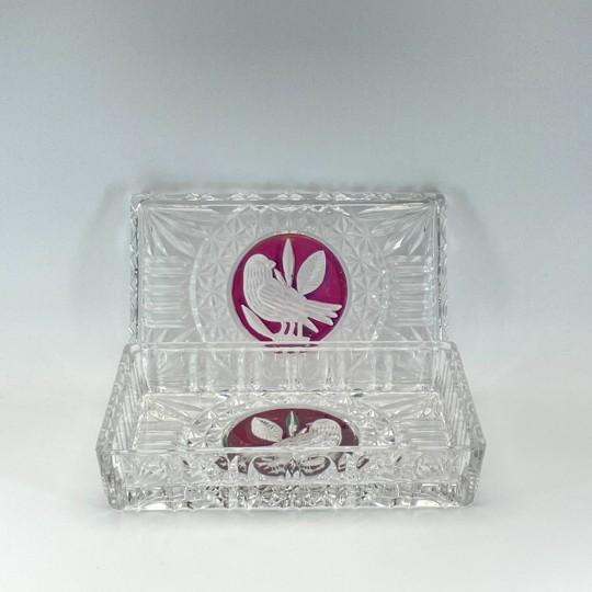 Hofbauer “Byrdes” Ruby Crystal 7-Inch Rectangular Lidded Jewel Box/Trinket Box (Vintage 1970’s-1990’s, Original Foil Label) For Sale - Image 11 of 16