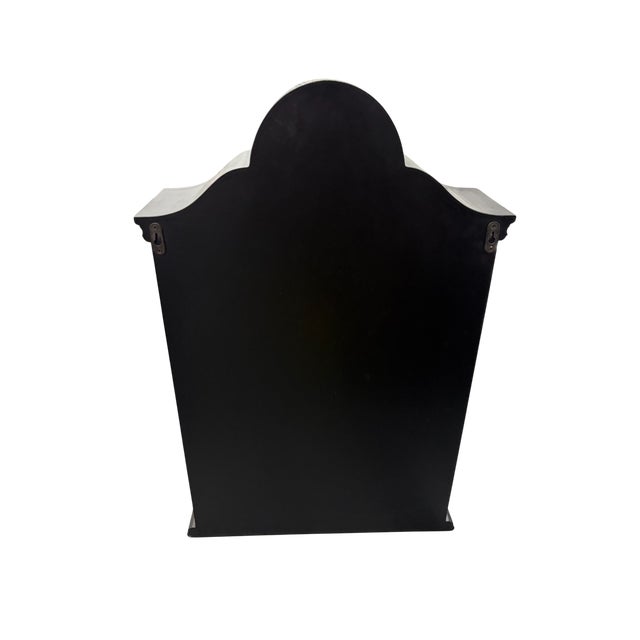 late 20th Century Distressed Black Wood and Glass Wall Mounted Curio Showcase For Sale - Image 4 of 7