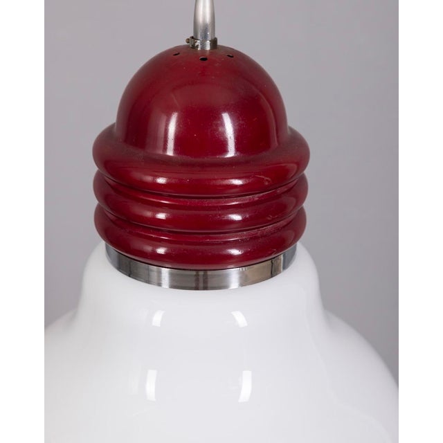 Artemide Vintage Glass and Metal Arianna Pendant Lamp by Piero Brombin for Artemide, 1970s For Sale - Image 4 of 9