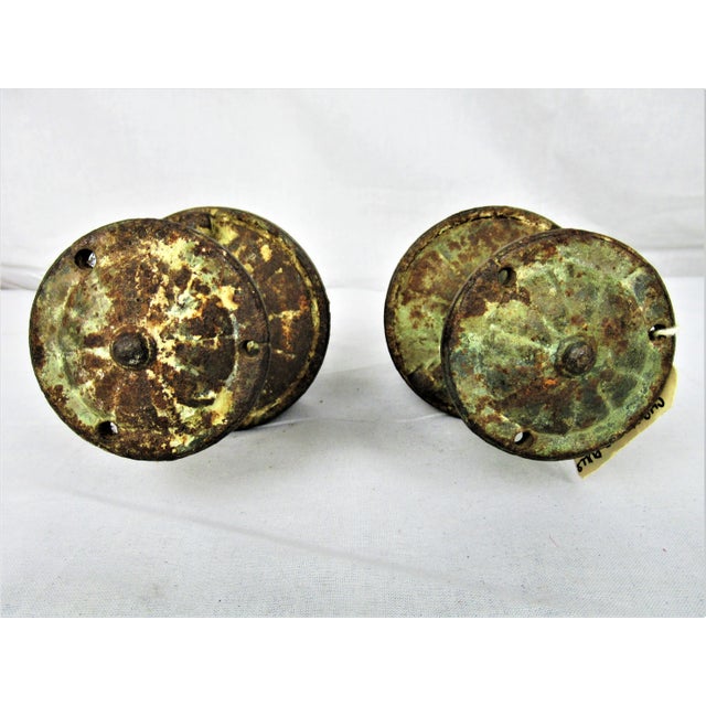 A rare to find pair of 18th century lead cast chandelier pulls or weights. Prior to electricity chandeliers used candles...