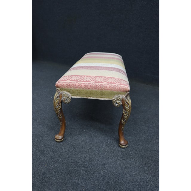 Cream Queen Anne Style Paint Decorated Window Bench For Sale - Image 8 of 11