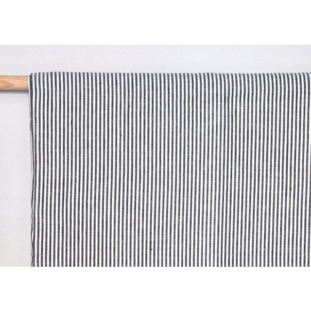 Contemporary Plum Textiles Breton Ticking Navy Linen For Sale - Image 3 of 3
