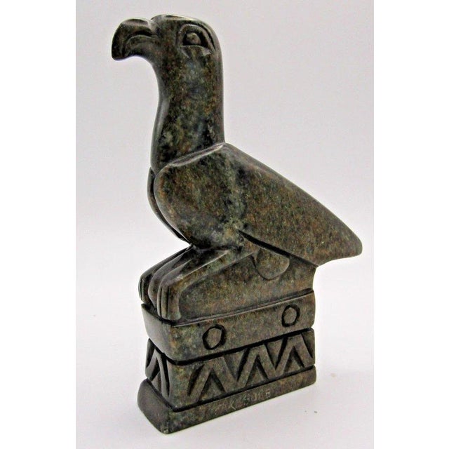 Hand Carved Great Zimbabwe Bird Soapstone Sculpture by Shona Artisan Takesure For Sale - Image 4 of 12